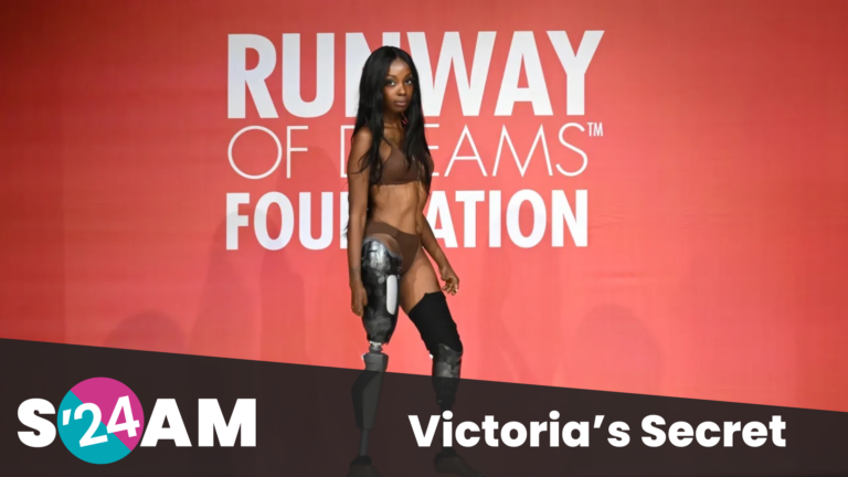 A model wearing pieces from Victoria’s Secret’s adaptive fashion line at New York Fashion Week.