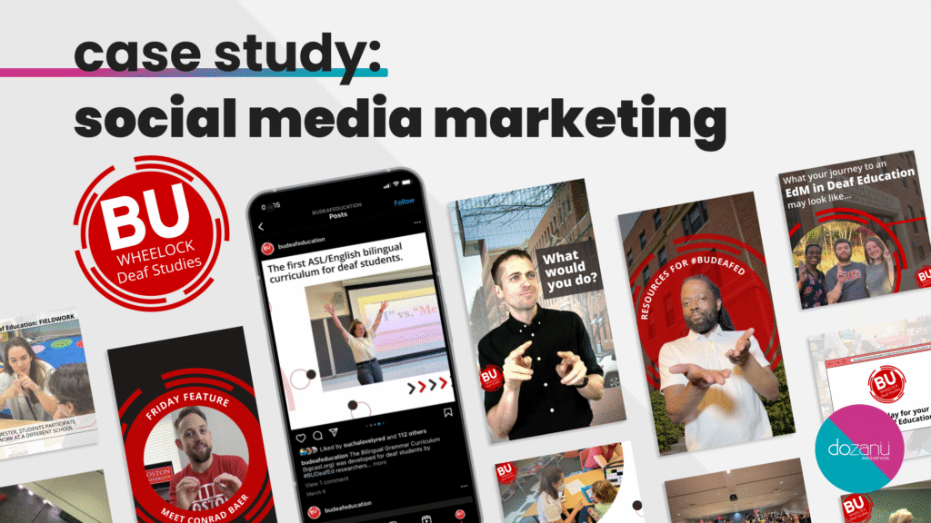 A case study banner for the Boston College Deaf Studies program.